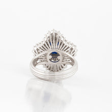Load image into Gallery viewer, Estate Platinum Sapphire and Diamond Ballerina Ring
