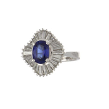 Load image into Gallery viewer, Vintage 1970s Platinum Sapphire and Diamond Ballerina Ring
