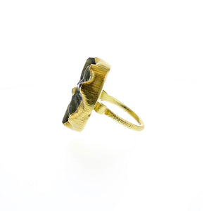 18K Gold Labradorite Pinwheel Ring