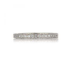 14K White Gold Band with Diamonds