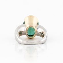 Load image into Gallery viewer, Estate Platinum and 18K Gold Green Tourmaline and Diamond Ring
