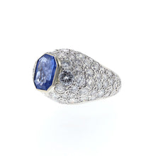 Load image into Gallery viewer, Estate 14K White Gold Sapphire and Diamond Cocktail Ring
