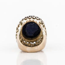 Load image into Gallery viewer, Estate 14K Gold Lapis Ring with Diamonds
