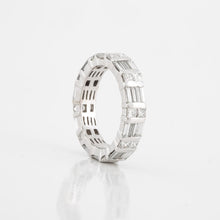 Load image into Gallery viewer, Estate Platinum Princess-Cut and Baguette Diamond Eternity Band
