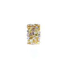 Load image into Gallery viewer, Estate 18K Gold Multi-Colored Diamond Wide Band
