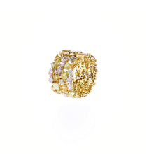 Load image into Gallery viewer, Estate 18K Gold Multi-Colored Diamond Wide Band
