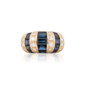 Estate Oscar Heyman Bros. 18K Gold Sapphire and Diamond Ring