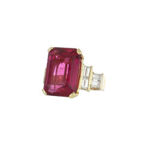 Load image into Gallery viewer, Estate 14K Gold Rubellite and Diamond Ring
