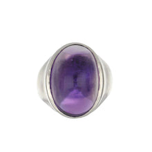 Load image into Gallery viewer, Estate 18K White Gold Cabochon Amethyst Ring
