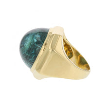 Load image into Gallery viewer, Estate 18K Gold Cabochon Green Tourmaline Cocktail Ring
