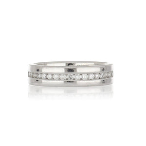 18K White Gold Band with Diamonds