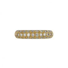 Load image into Gallery viewer, 18K Gold Three-Row Pavé Diamond Half Eternity Band
