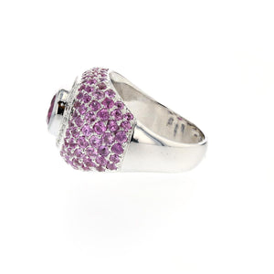 Estate 18K White Gold Tourmaline and Diamond Ring