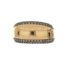 Load image into Gallery viewer, 18K Rose Gold Dome Ring with Pavé Brown Diamonds

