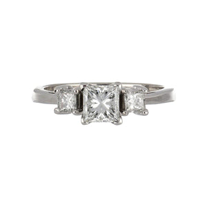 Estate Platinum Princess-Cut Diamond Engagement Ring