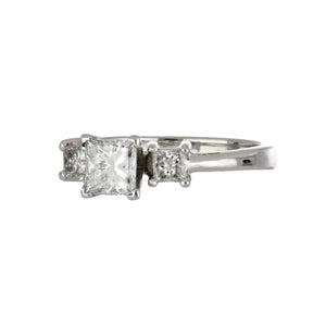 Estate Platinum Princess-Cut Diamond Engagement Ring