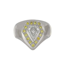 Load image into Gallery viewer, Estate 18K White Gold Yellow and White Kite Shape Diamond Ring
