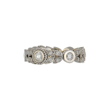 Load image into Gallery viewer, Estate Penny Preville 18K White Gold Leaf Band with Diamonds
