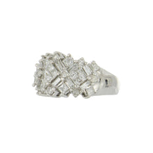 Load image into Gallery viewer, Estate 14K White Gold Diamond Band with Geometric Lattice Pattern
