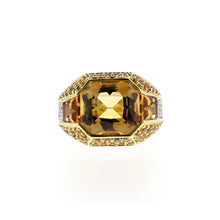 Load image into Gallery viewer, Estate 18K Gold Citrine, Yellow Sapphire and Diamond Ring
