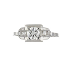 Load image into Gallery viewer, Retro 1940s Platinum &amp; 18K White Gold Diamond Engagement Ring

