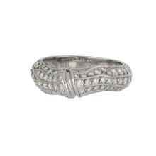 Load image into Gallery viewer, Vintage 1990s Cartier 18K White Gold Bamboo Ring with Diamonds
