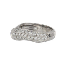 Load image into Gallery viewer, Vintage 1990s Cartier 18K White Gold Bamboo Ring with Diamonds
