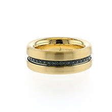 Load image into Gallery viewer, Jörg Heinz 18K Gold Revellion Ring with Interchangeable Black Diamond and White Gold Interior

