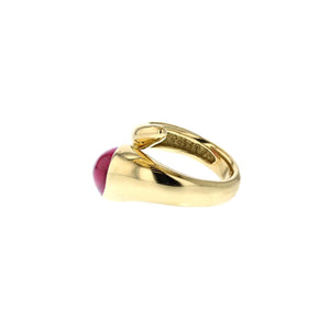 Estate 18K Gold Cabochon Pink Tourmaline Ring