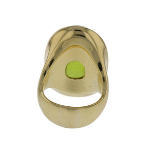 Estate 18K GoldOval Cabochon Peridot Ring