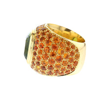 Load image into Gallery viewer, 18K Gold Peridot and Spessartite Cocktail Ring
