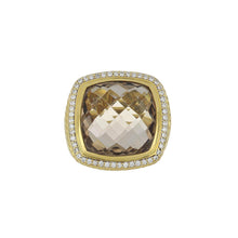 Load image into Gallery viewer, Estate David Yurman 18K Gold Smoky Quartz Albion Ring with Diamonds
