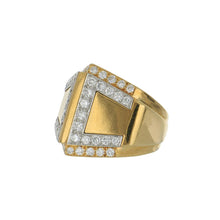 Load image into Gallery viewer, Vintage 1990s David Webb 18K Gold Prism Ring with Diamonds

