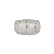 Load image into Gallery viewer, Estate Brushed 14K White Gold Domed Band with Channel-Set Diamonds
