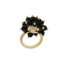 Load image into Gallery viewer, Aletto Brothers Black Onyx and Gold Bead Ring

