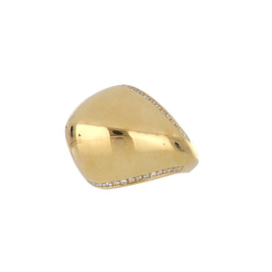 Italian 18K Gold Bubble Dome Ring with Diamonds