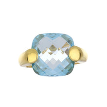 Load image into Gallery viewer, Italian 18K Gold Square Checkerboard-Faceted Gemset Ring
