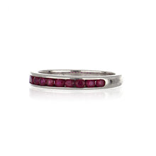 Load image into Gallery viewer, Estate Tiffany &amp; Co. Platinum Channel-Set Ruby Half Eternity Band
