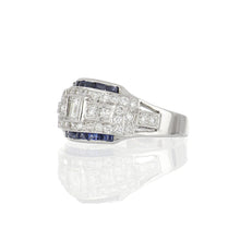 Load image into Gallery viewer, Retro 1940s White Gold Diamond &amp; Sapphire Ring
