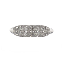 Load image into Gallery viewer, Mid-Century 14K White Gold Ring with Diamonds
