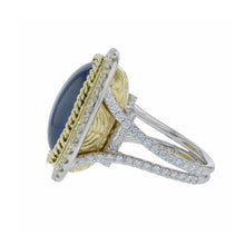 Load image into Gallery viewer, Estate 18K Two-Tone Gold Ceylon Star Sapphire and Diamond Ring
