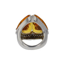 Load image into Gallery viewer, Estate 18K White Gold Citrine and Diamond Cocktail Ring
