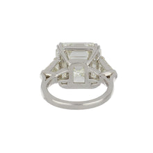 Load image into Gallery viewer, Estate Platinum Square Emerald-Cut Diamond Engagement Ring with Shield-Cut Diamond Sides
