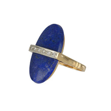 Load image into Gallery viewer, Estate 14K Gold Lapis Tablet Ring

