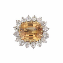 Load image into Gallery viewer, Antique 18K White Gold Topaz Ring with Diamonds
