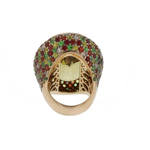 Load image into Gallery viewer, Estate Zorab 18K Gold Lemon Quartz and Multi-Gemstone Cocktail Ring
