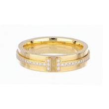 Load image into Gallery viewer, Estate Tiffany &amp; Co. 18K Gold Tiffany T Band with Diamonds
