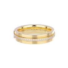 Load image into Gallery viewer, Estate Tiffany &amp; Co. 18K Gold Tiffany T Band with Diamonds
