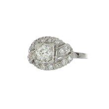 Load image into Gallery viewer, Retro 1930s Platinum Illusion-Set Diamond Ring with Fishtail

