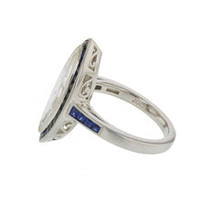 Load image into Gallery viewer, Bespoke Platinum Marquise Diamond and Sapphire Ring
